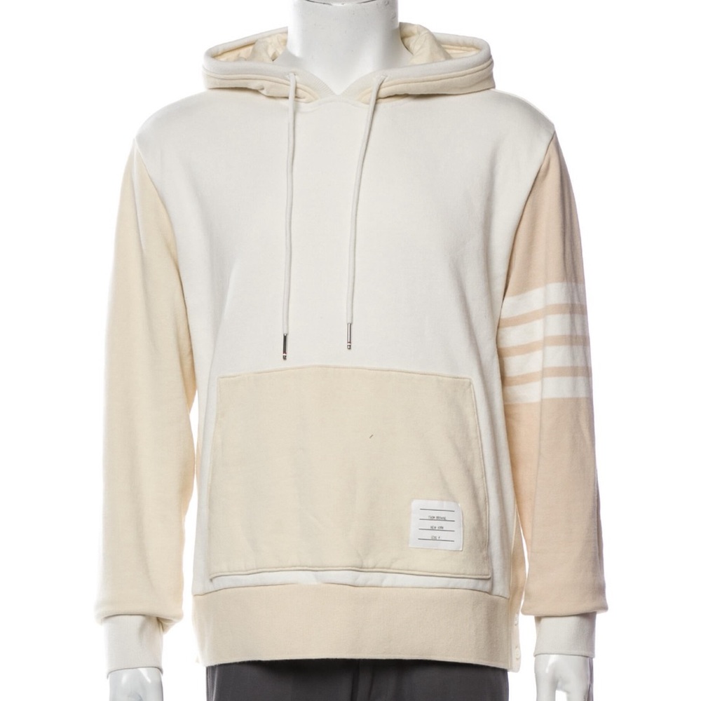 Thom Browne Colorblock Pattern Crewneck Hoodie